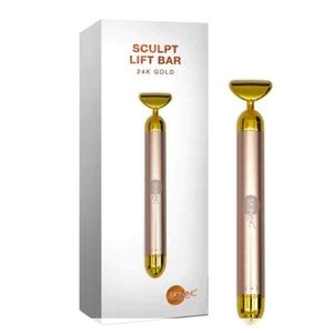 NEW IN BOX Skin Skin Inc Sculpt Lift Bar 24K Gold Contouring Facial Massager